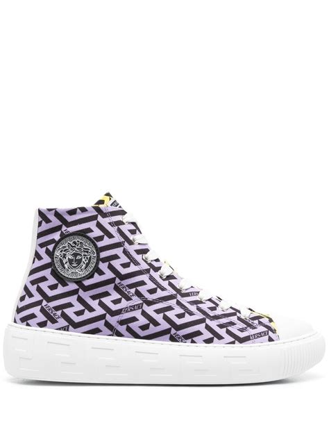 versace greca low top sneakers|Versace greca high top sneakers.